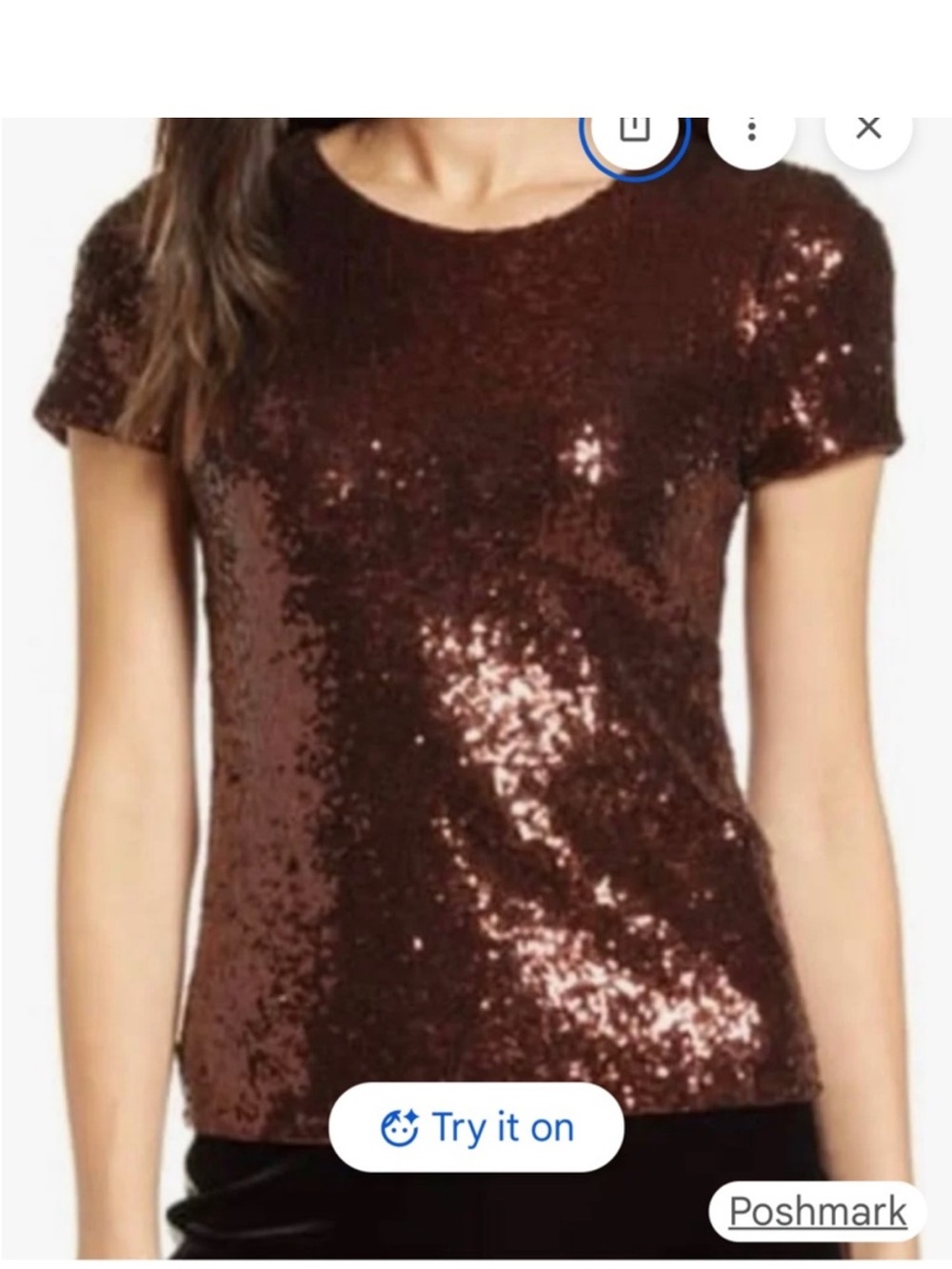 Bailey 44 Edie sequin top - chocolate brown  medium